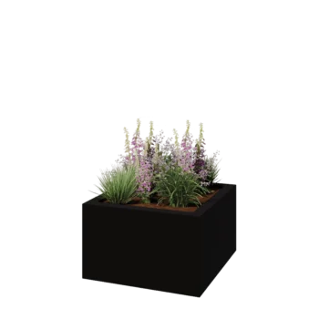 Fibreglass planter - Square - 100 x 100 x 60 cm - RAL9005 matt (black) - With bottom