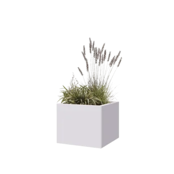 Steel planter - Square - 50 x 50 x 40 cm - RAL9005 matt (white) - Without bottom plate