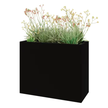 Fibreglass planter - Rectangle - 100 x 40 x 80 cm - RAL9005 matt (black) - With bottom