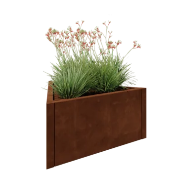Corten steel planter - Triangle equilateral - 90,6 x 78,3 x 40 cm - Without bottom plate
