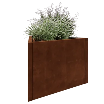 Corten steel planter - Triangle equilateral - 90,6 x 78,3 x 60 cm - Without bottom plate