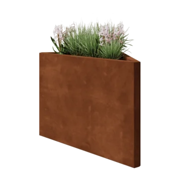 Corten steel planter - Triangle isosceles - 83,9 x 46,4 x 60 cm - Without bottom plate