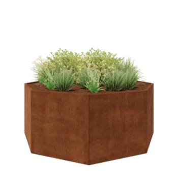 Corten steel planter - Octagon - 241,4 x 241,4 x 100 cm - Without bottom plate
