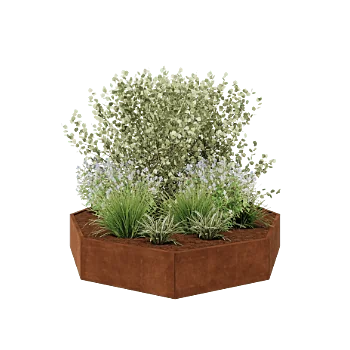 Corten steel planter - Octagon - 241,4 x 241,4 x 40 cm - Without bottom plate