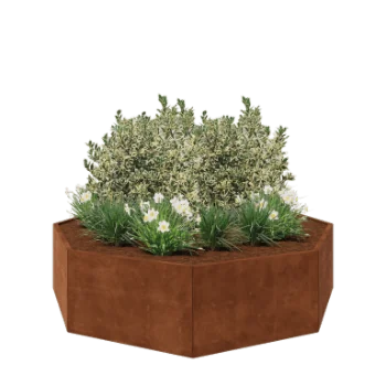 Corten steel planter - Octagon - 241,4 x 241,4 x 60 cm - Without bottom plate