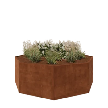 Corten steel planter - Octagon - 241,4 x 241,4 x 80 cm - Without bottom plate