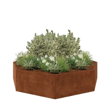 Corten steel planter - Octagon - 289,7 x 289,7 x 60 cm - Without bottom plate