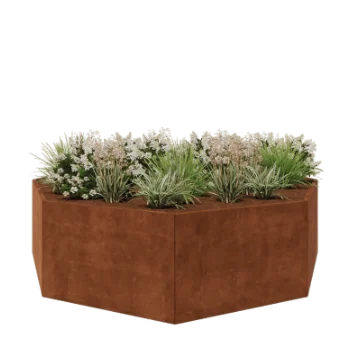 Corten steel planter - Octagon - 289,7 x 289,7 x 80 cm - Without bottom plate
