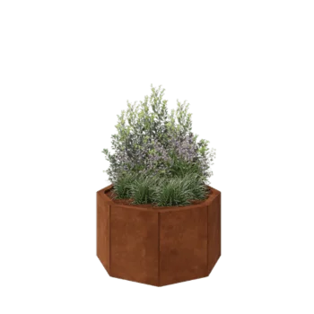 Corten steel planter - Octagon - 72,4 x 72,4 x 40 cm - With bottom plate