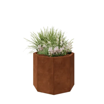 Corten steel planter - Octagon - 72,4 x 72,4 x 60 cm - With bottom plate