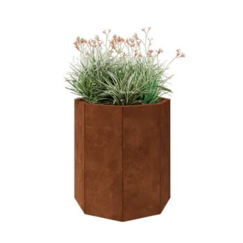 Corten steel planter - Octagon - 72,4 x 72,4 x 80 cm - Without bottom plate