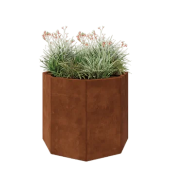 Corten steel planter - Octagon - 96,6 x 96,6 x 80 cm - Without bottom plate