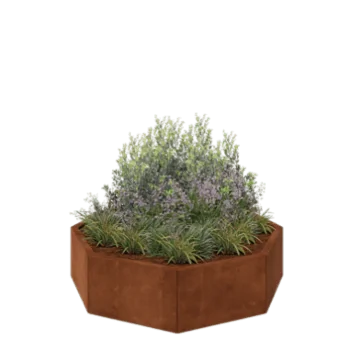Corten steel planter - Octagon - 120,7 x 120,7 x 30 cm - Without bottom plate