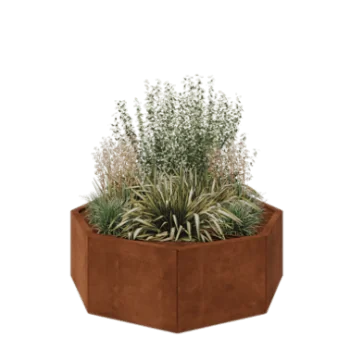 Corten steel planter - Octagon - 120,7 x 120,7 x 40 cm - Without bottom plate