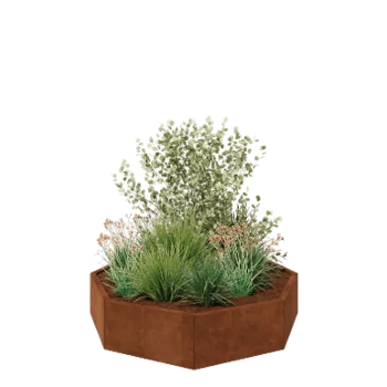 Corten steel planter - Octagon - 144,9 x 144,9 x 30 cm - Without bottom plate