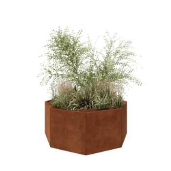 Corten steel planter - Octagon - 144,9 x 144,9 x 60 cm - Without bottom plate