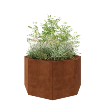 Corten steel planter - Octagon - 144,9 x 144,9 x 80 cm - Without bottom plate