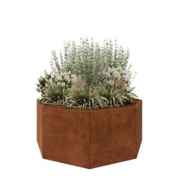 Corten steel planter - Octagon - 168,6 x 168,6 x 70 cm - Without bottom plate