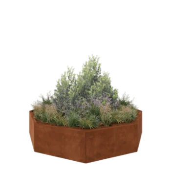 Corten steel planter - Octagon - 193,1 x 193,1 x 40 cm - Without bottom plate