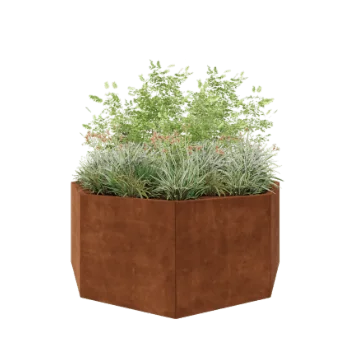 Corten steel planter - Octagon - 193,1 x 193,1 x 80 cm - Without bottom plate