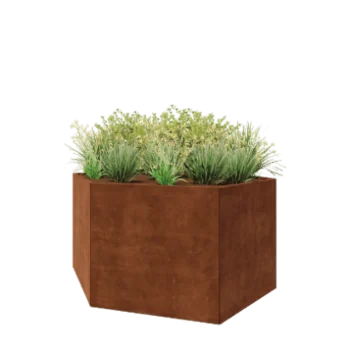 Corten steel planter - Hexagon - 199,3 x 173,2 x 100 cm - Without bottom plate