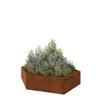 Corten steel planter - Hexagon - 199,3 x 173,2 x 40 cm - Without bottom plate