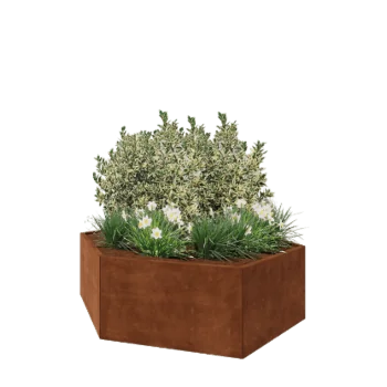 Corten steel planter - Hexagon - 199,3 x 173,2 x 60 cm - Without bottom plate