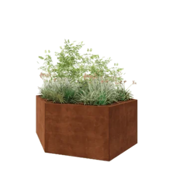 Corten steel planter - Hexagon - 199,3 x 173,2 x 80 cm - Without bottom plate
