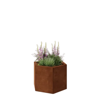 Corten steel planter - Hexagon - 59,3 x 52 x 40 cm - Without bottom plate