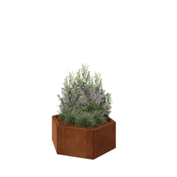 Corten steel planter - Hexagon - 79,3 x 69,3 x 30 cm - Without bottom plate