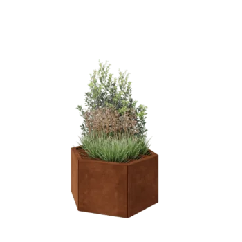 Corten steel planter - Hexagon - 79,3 x 69,3 x 40 cm - Without bottom plate