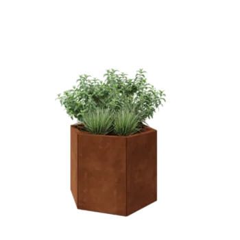 Corten steel planter - Hexagon - 79,3 x 69,3 x 60 cm - Without bottom plate