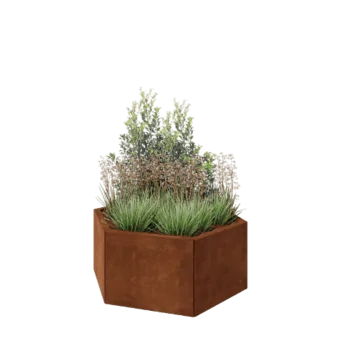 Corten steel planter - Hexagon - 99,3 x 86,6 x 40 cm - Without bottom plate
