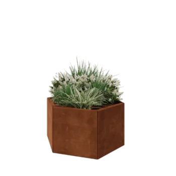 Corten steel planter - Hexagon - 99,3 x 86,6 x 50 cm - Without bottom plate