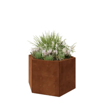 Corten steel planter - Hexagon - 99,3 x 86,6 x 60 cm - Without bottom plate