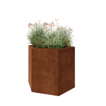 Corten steel planter - Hexagon - 99,3 x 86,6 x 80 cm - Without bottom plate