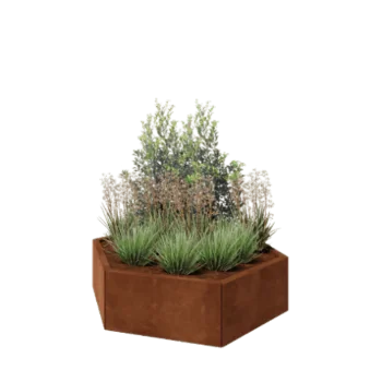 Corten steel planter - Hexagon - 119,3 x 103,9 x 30 cm - Without bottom plate