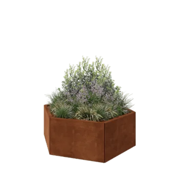Corten steel planter - Hexagon - 119,3 x 103,9 x 40 cm - Without bottom plate