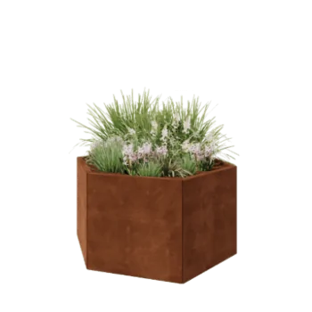 Corten steel planter - Hexagon - 119,3 x 103,9 x 60 cm - Without bottom plate