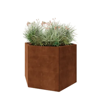 Corten steel planter - Hexagon - 119,3 x 103,9 x 80 cm - Without bottom plate