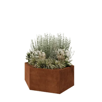 Corten steel planter - Hexagon - 159,3 x 138,6 x 60 cm - Without bottom plate