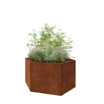 Corten steel planter - Hexagon - 159,3 x 138,6 x 80 cm - Without bottom plate