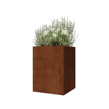 Corten steel planter - Square - 60 x 60 x 80 cm - Without bottom plate
