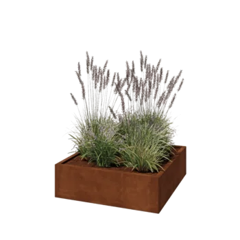 Corten steel planter - Square - 100 x 100 x 30 cm - Without bottom plate