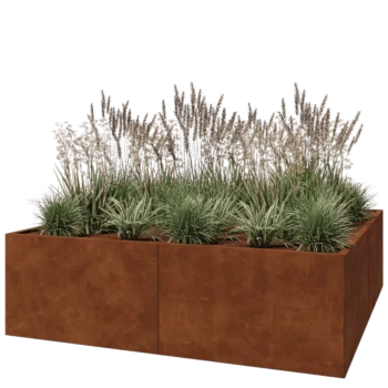 Corten steel planter XXL - Square - 200 x 200 x 60 cm - Without bottom plate