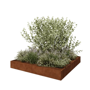 Corten steel planter XXL - Square - 240 x 240 x 30 cm - Without bottom plate