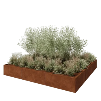 Corten steel planter XXL - Square - 300 x 300 x 40 cm - Without bottom plate