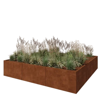 Corten steel planter XXL - Square - 300 x 300 x 60 cm - Without bottom plate