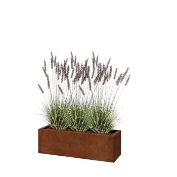 Corten steel planter - Rectangle - 100 x 30 x 30 cm - With bottom plate