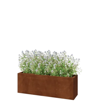 Corten steel planter - Rectangle - 120 x 30 x 40 cm - With bottom plate